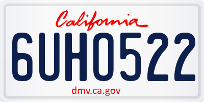 CA license plate 6UHO522