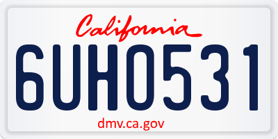 CA license plate 6UHO531
