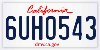 CA license plate 6UHO543