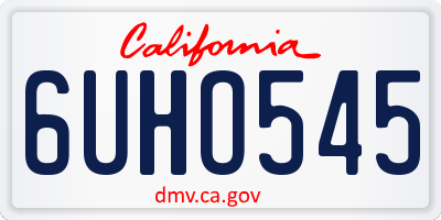 CA license plate 6UHO545
