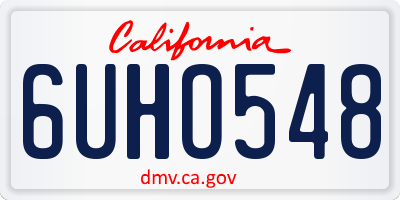 CA license plate 6UHO548