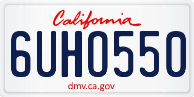 CA license plate 6UHO550