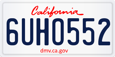 CA license plate 6UHO552
