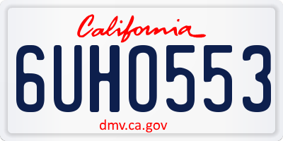 CA license plate 6UHO553