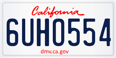 CA license plate 6UHO554