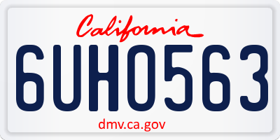 CA license plate 6UHO563