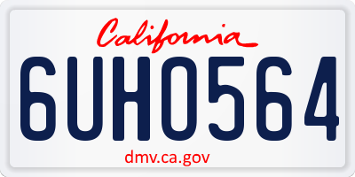 CA license plate 6UHO564