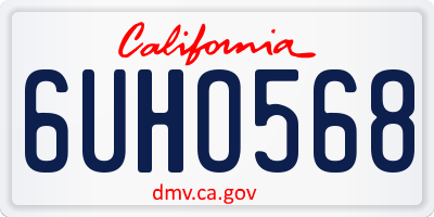 CA license plate 6UHO568