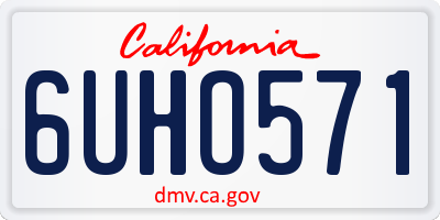 CA license plate 6UHO571