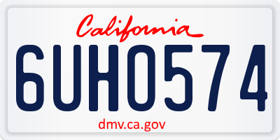 CA license plate 6UHO574