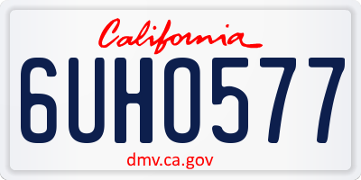 CA license plate 6UHO577