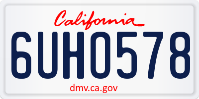 CA license plate 6UHO578