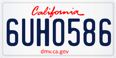 CA license plate 6UHO586