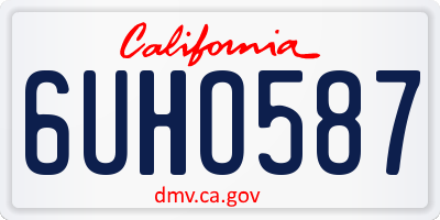 CA license plate 6UHO587