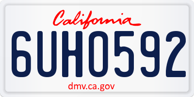 CA license plate 6UHO592