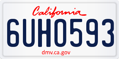 CA license plate 6UHO593