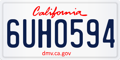 CA license plate 6UHO594