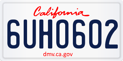 CA license plate 6UHO602
