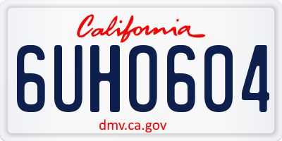 CA license plate 6UHO604