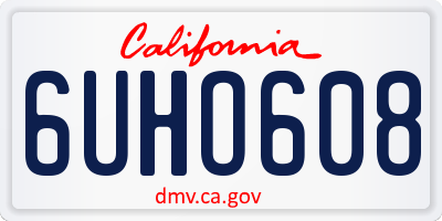 CA license plate 6UHO608