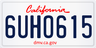 CA license plate 6UHO615