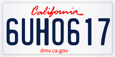 CA license plate 6UHO617