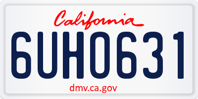 CA license plate 6UHO631