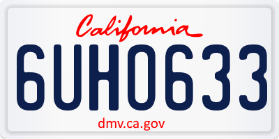 CA license plate 6UHO633