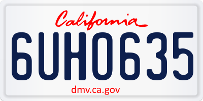 CA license plate 6UHO635