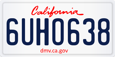 CA license plate 6UHO638