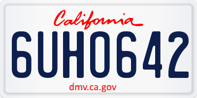 CA license plate 6UHO642