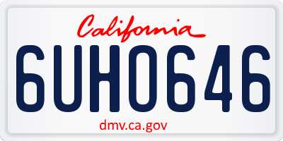 CA license plate 6UHO646