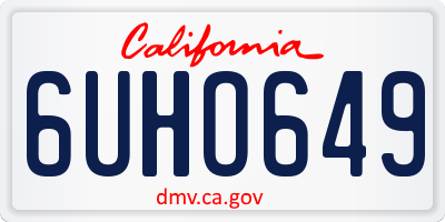 CA license plate 6UHO649