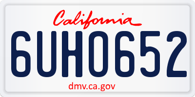 CA license plate 6UHO652