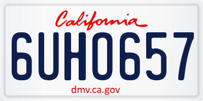 CA license plate 6UHO657