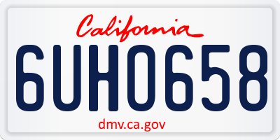 CA license plate 6UHO658