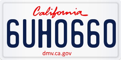 CA license plate 6UHO660
