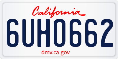 CA license plate 6UHO662