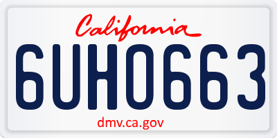 CA license plate 6UHO663