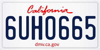 CA license plate 6UHO665