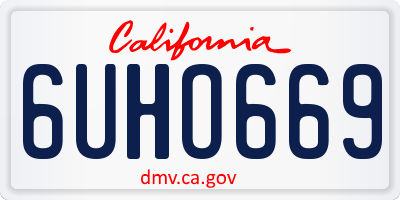 CA license plate 6UHO669