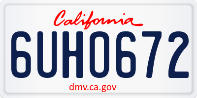 CA license plate 6UHO672