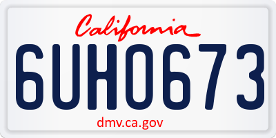 CA license plate 6UHO673