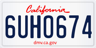CA license plate 6UHO674