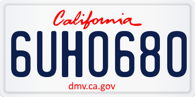 CA license plate 6UHO680