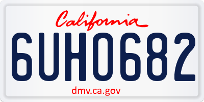 CA license plate 6UHO682