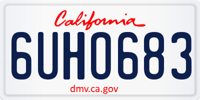 CA license plate 6UHO683
