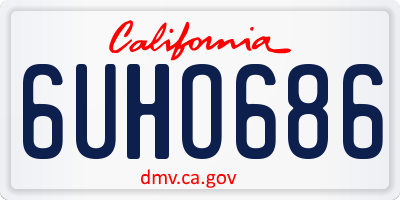 CA license plate 6UHO686