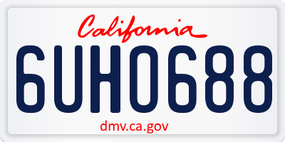 CA license plate 6UHO688