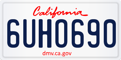 CA license plate 6UHO690